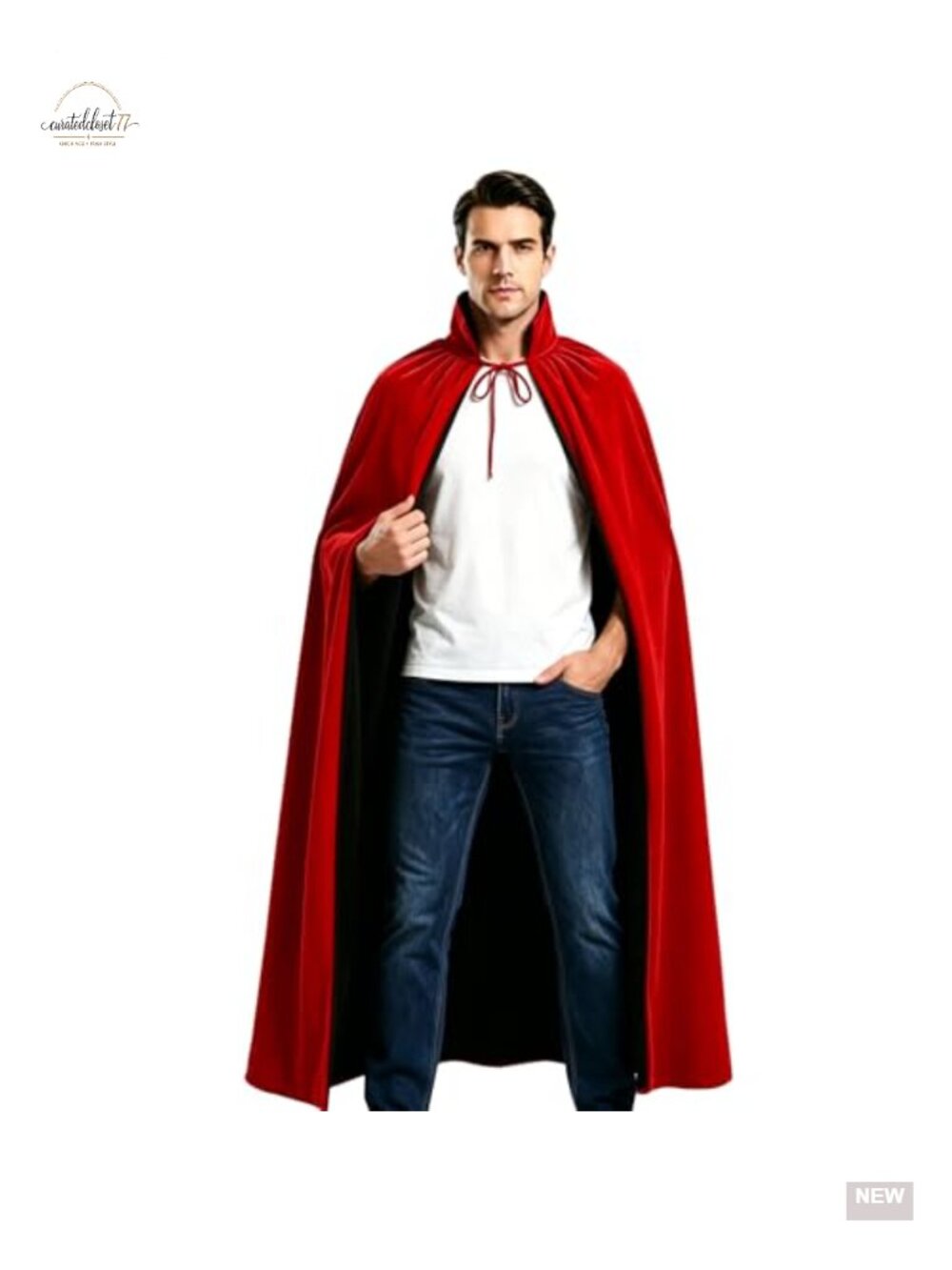 Unisex Knitted Vampire Cloak Reversible Cosplay Cape Wizard Witch Costume